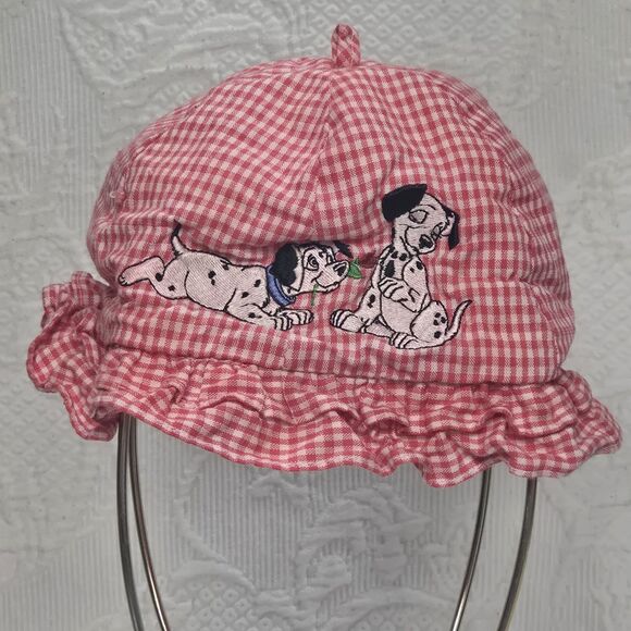 Disney Store Vintage 101 Dalmatians Red Plaid Pinic Cap Hat Baby Infant Toddler - Picture 1 of 8